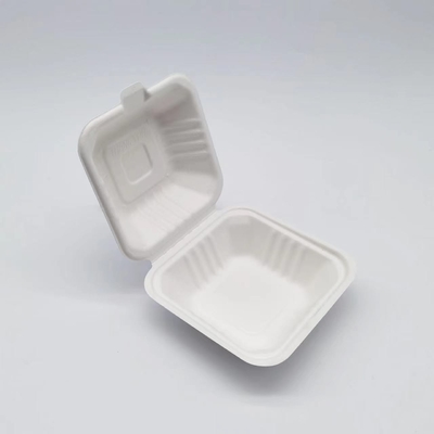 Buy Disposable Compostable Bagasse Hamburger Box Various Sizes Oil Proof online manufacture