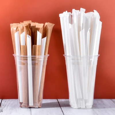 Beli Putih PLA Perlengkapan makan CPLA Plastik sedotan 12 * 210mm Ketahanan panas online manufacture
