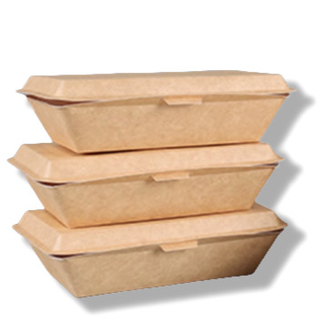 Buy 450ml Custom Paper Lunch Box Clamshell Food Containers Lightweight online manufacture
