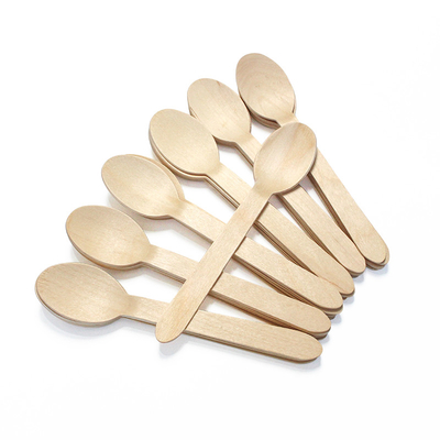 Buy 160mm Small Round  Biodegradable Wooden Spoons Environmental Protection online manufacture