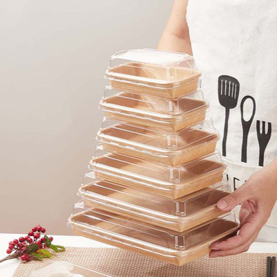 Beli Kraft Paper Sushi Box Produsen Ukuran Khusus Kotak Sushi Takeout sekali pakai online manufacture