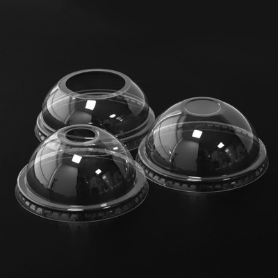 kopen Voedingsmiddelen PLA Plastic boogdome deksel Wegwerp helder ijs slushy deksels online manufacture