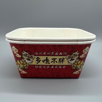 Buy Square Box Biodegradable Disposable Suitable Paper Square Bowl With Lid For Health Food online manufacture
