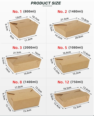 Buy GZ Bio BPI Biodegradable Kraft Food Container Kraft Disposable Lunch Meal Box Kraft Take Out Chicken Box online manufacture