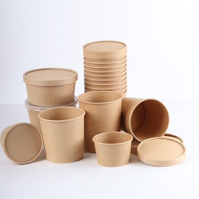 Buy Custom Logo Paper Cups Bowls Soup Disposable Kraft Paper Soup Bucket online manufacture