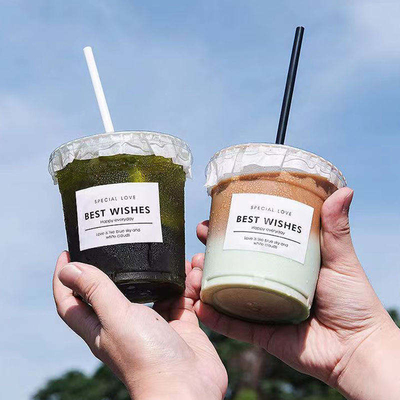 Beli Custom Printed Bio 100% Compostable PLA Transparent Cup Disposable Smoothie Beverage Ice Coffee Cold Drink To Go Piala Plastik online manufacture