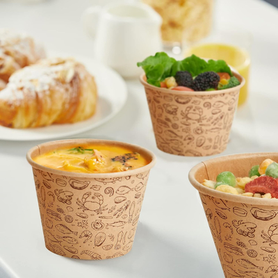 satın al Çevre Dostu Geri Dönüşümlü Özel Logo Paket Yuvası Kraft Kağıt Salata Erişte Makarna Risotto Öğle Kupası Kase Kapaklı online manufacture