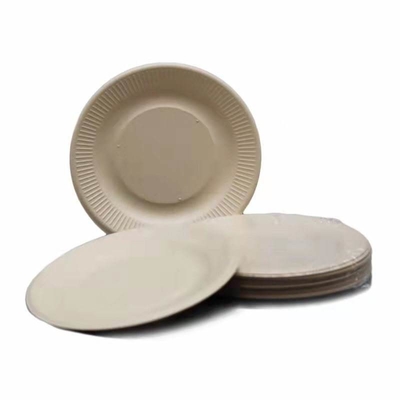 kaufen Großhandel Kompostierbares Dessert Zellstoff Papier Teller Party Abendessen Geburtstag Rundpapierteller Einweg online manufacture