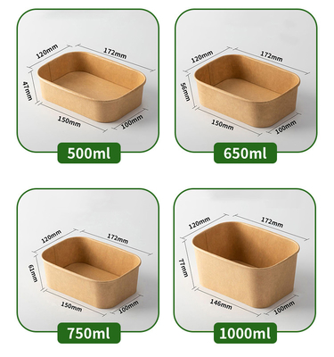 Buy Disposable Kraft Paper Lunch Box Custom Logo Square Set For Packaging Fruit Fast Food Light Meals Salad online manufacture