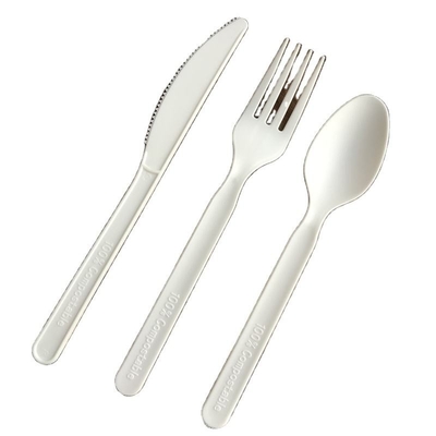 Buy ECO Friendly CPLA Cornstarch Cutlery Knife Spoon and Fork Compostable Disposable Cutlery online manufacture