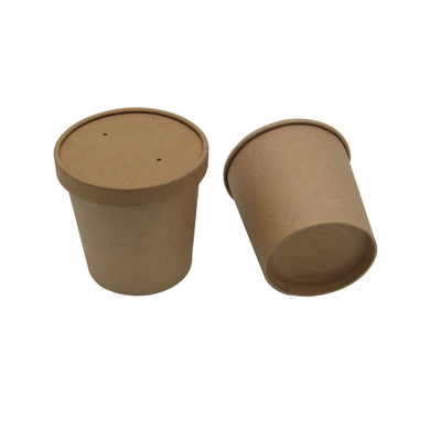 Buy Eco-Friendly Compostable Takeaway Biodegradable Kraft Paper Disposable Noodle Soup Cup Bowl with Lid online manufacture