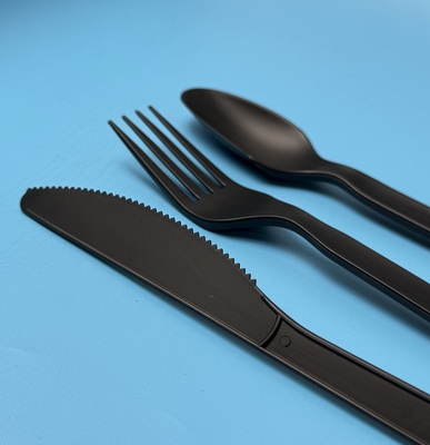 Buy Custom Size CPLA Biodegradable Disposable Cutlery Set Individually Packaged Fork Spoon Knife Compostable online manufacture