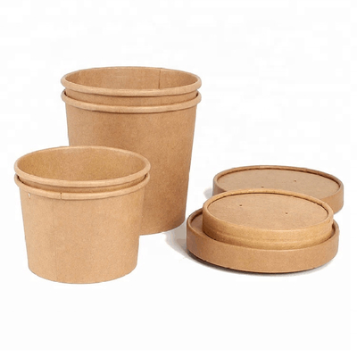 Buy Customized Disposable Kraft Paper Salad Bowl With Lid For Food Paper Container online manufacture