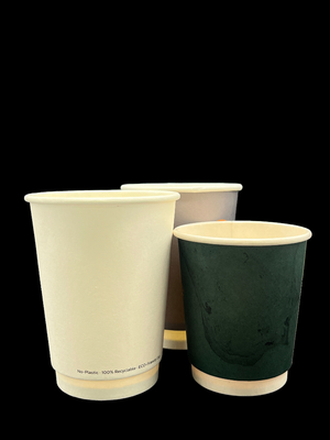 Custom Printed 8oz Double Wall Paper Cup Compostable Biodegradable