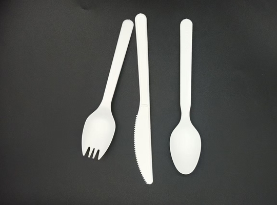 Biodegradable PLA Cutlery Plastic Knife Fork Spoon Customized Size