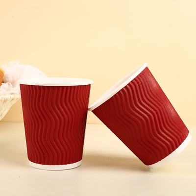 Disposable Ripple Paper Cup For Beverage Offset And Flexo Printing