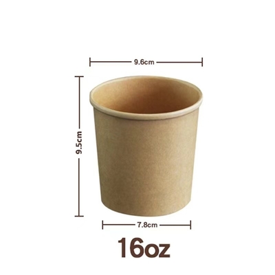 Wasserdichte, hitzebeständige 16oz Papierschüsseln und Deckel zum Markieren