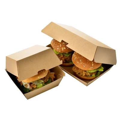 Custom Logo Quadrat Faltpapier Burger Box Wellfarbenen Burger Boxen