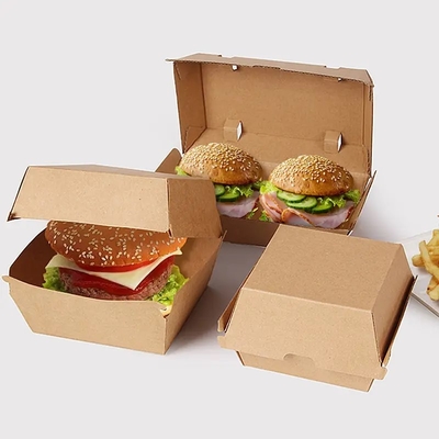 Anpassungsfähige, umweltfreundliche Lebensmittelverpackungskisten Kraftburger und Pommes Box OEM