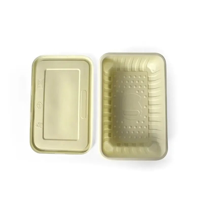 Umweltfreundlich biologisch abbaubar, beige Farbe, Maisstärke Einweg-Fastfoodbehälter mit Deckel
