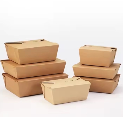 Customized disposable salad paper box packaging for food kraft paper fruit salad box