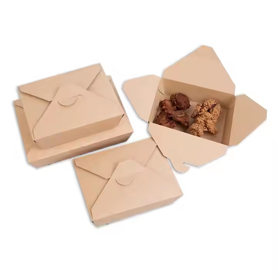 Biologisch abbaubare Kraftpapier-Lunchbox für Lebensmittelverpackungen Lebensmittelbehälter zum besten Preis