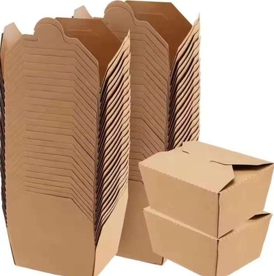 1200ml Kraft Paper Box Disposable chicken Take Away Paper Salad Dessert Paper Lunch Box