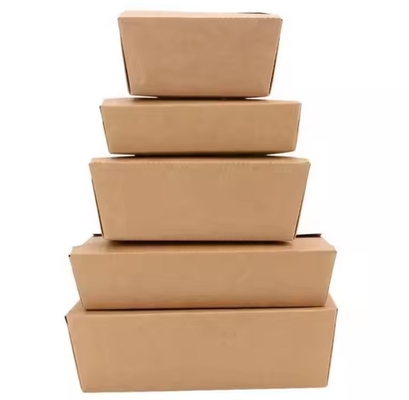 720 ml Food Grade Container Voor Voedsel Afneembaar Kraftpapier Doos Voor Picnic Voedsel Verpakking