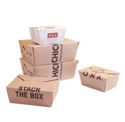 Einweg-Kraftpapier-Lunchbox Mitnahmebehälter Papier 1300ml Lebensmittelbox