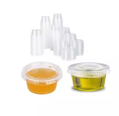 Wiederverwendbare 5oz PLA kleine Plastik-Soßbecher mit Deckel biologisch abbaubar