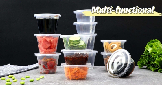 Microwave Safe 24oz Custom Logo Clear PLA Salad Bowl With Lids