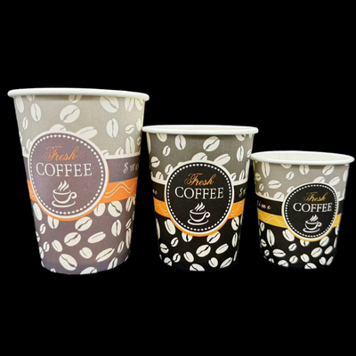 6oz 8oz 12oz Öko-freundliche Einfach-Schicht-Papier-Tasse wasserdicht und ungiftig für heiße und kalte Getränke
