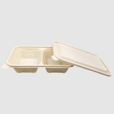 1000 ml Lebensmittelsicherheit 2 Abteilungen abbaubare Lunchbox zur Trennung von Lebensmitteln