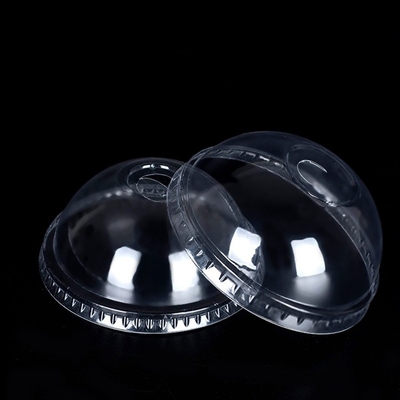 Disposable PLA Transparent Dome Lid Half Open Milk Tea Cup Lid