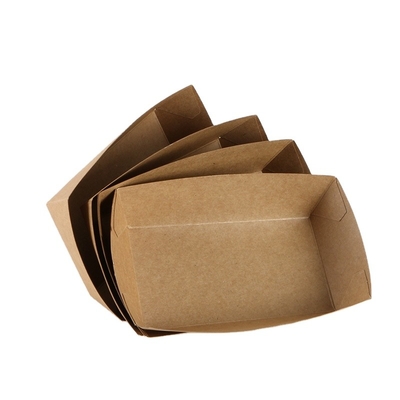 Bootsform Einweg-Food-Grad-Papierboxen Verpackung Snack Fritten Huhn Kraftpapier Bootsbecher 4/6/10/13/23/32oz