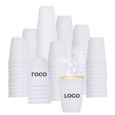 7oz/8oz/9oz/10oz/12oz/14oz/16oz Einwegkaffee Weißes Getränk Papier Tasse Einzelige Wandpapier Kaffeetasse