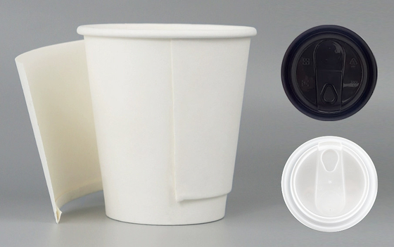 Recyclable kraft paper cups with logo print double wall thick coffee cups with lid
