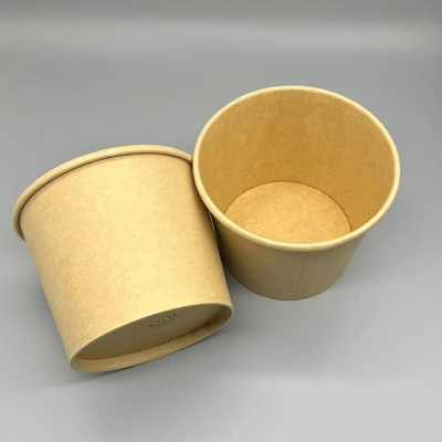 Einweg-Mehrfach-Suppenbecher Kraft-Papier-Schüsseln Lebensmittelverpackungsbehälter mit Deckel