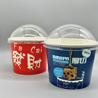 Customer printed disposable paper ice cream cup with dome lid wholesale,frozen yogurt cup
