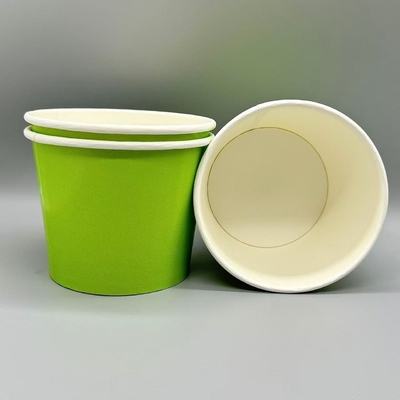 Factory price food grade paper ice cream green ice cream round cup PET round lid wholesale
