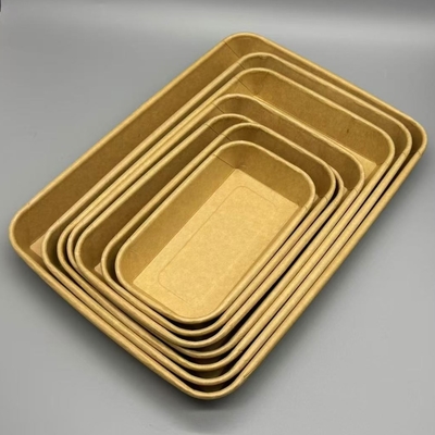 Öko-Papier-Catering Mitnahme-Essen-Teller Burger gebratenes Huhn Fritten Sushi Verpackungsmaterial