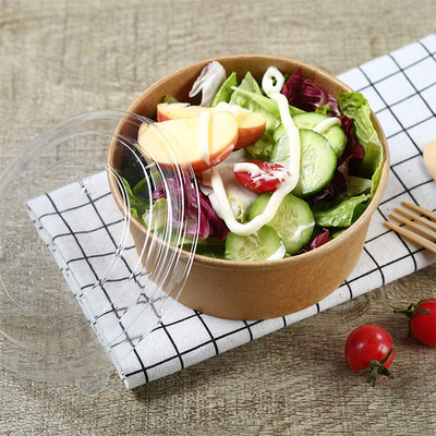 Biologisch abbaubare Nudeln Salat Fastfood Verpackung Einweg-Kraftsalat Karton Warme Speisen Salat Suppe Papierschüssel