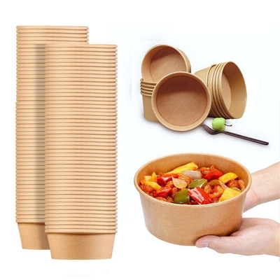 ODM/OEM Verpackungen Lebensmittel Round biologisch abbaubar umweltfreundlich mitzunehmen Salat Fast Kraft Papier Verpackung Schüssel