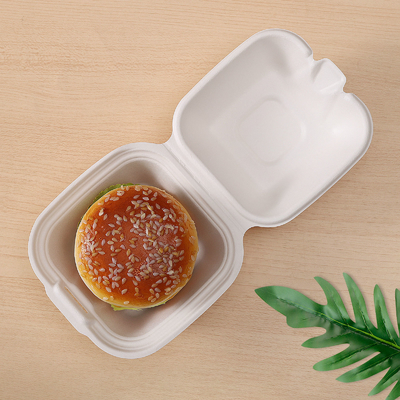 Biologisch abbaubarer, kompostierbarer Zuckerrohrbagasse Zellstoffzuckerrohr Einweggeschirr Mittagessen Mittagspause Mitnahme-Lebensmittelbehälter