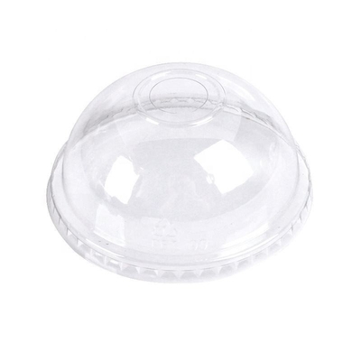 Food Grade PET PLA Plastic Arch Dome Cup Lids Disposable Biodegradable Transparent For Ice Cream Smoothie Cup Lids