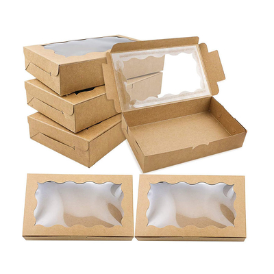 Kraft-Keks-Box mit klarem Fenster Kleine Kekse-Box Behälter für Dessert-Pasteten Süßigkeiten Verpackung