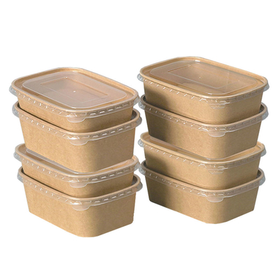 Umweltfreundliche Verpackung Quadrat Salat Schalen Papier Lebensmittelbehälter mit Deckel