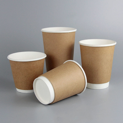 Custom Logo Druck Doppelschicht biologisch abbaubare Papierbecher Einfach runde Tassen für Kaffee
