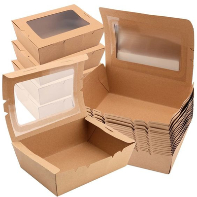 Großhandel recycelbare Papierbox klare PVC-Fensterboxen mit Fenster Schokoladenkuchen Bäckerei Kuchenbox