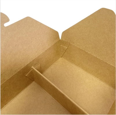 Großhandel Biologisch abbaubar 2 Abteilungen Fastfood-Abteilungsbehälter Mitnahme-Brown Kraftpapier-Lunchbox